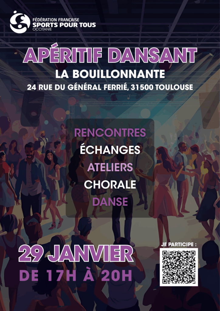 Affiche apéritif dansant Toulouse - Services civiques écologiques